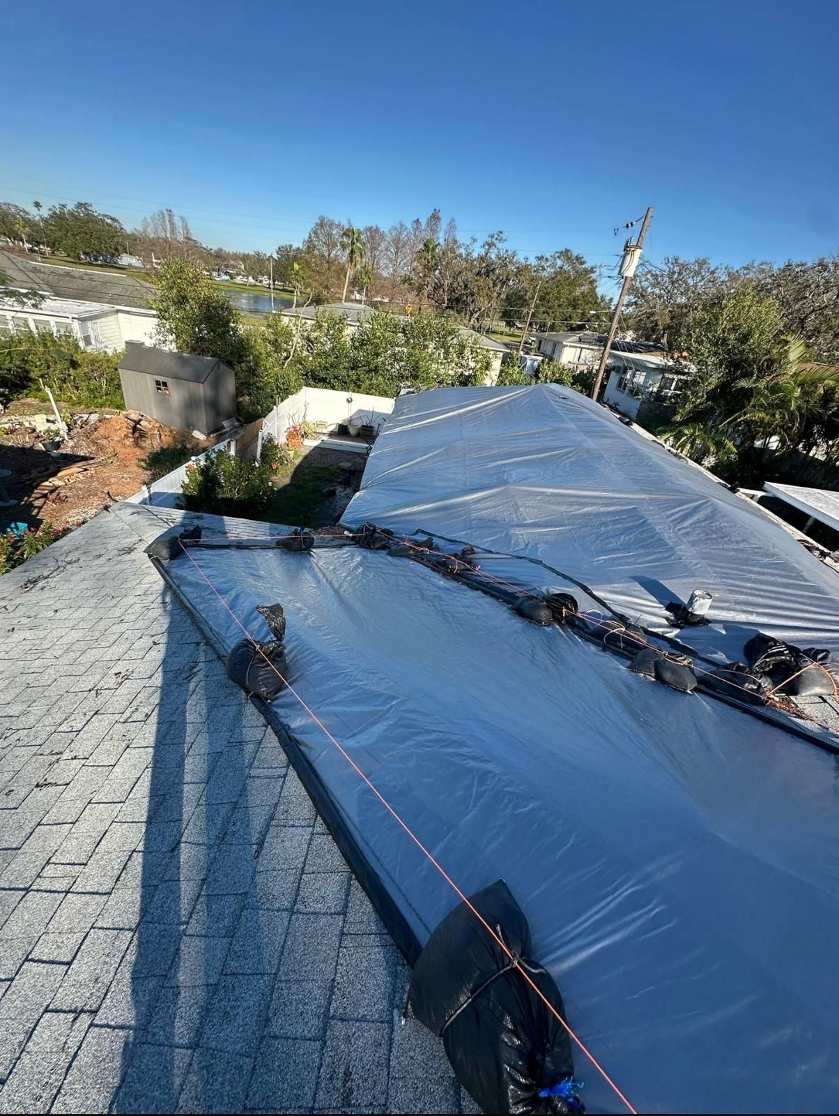 Emergency Roof Tarp Installation